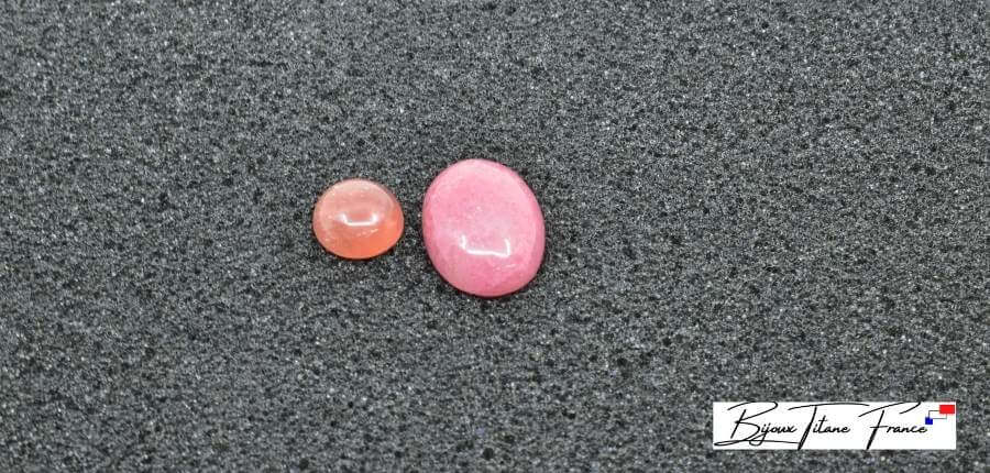 Bijoux titane sertis de Rhodochrosite  ∣ Bijoux Titane France®