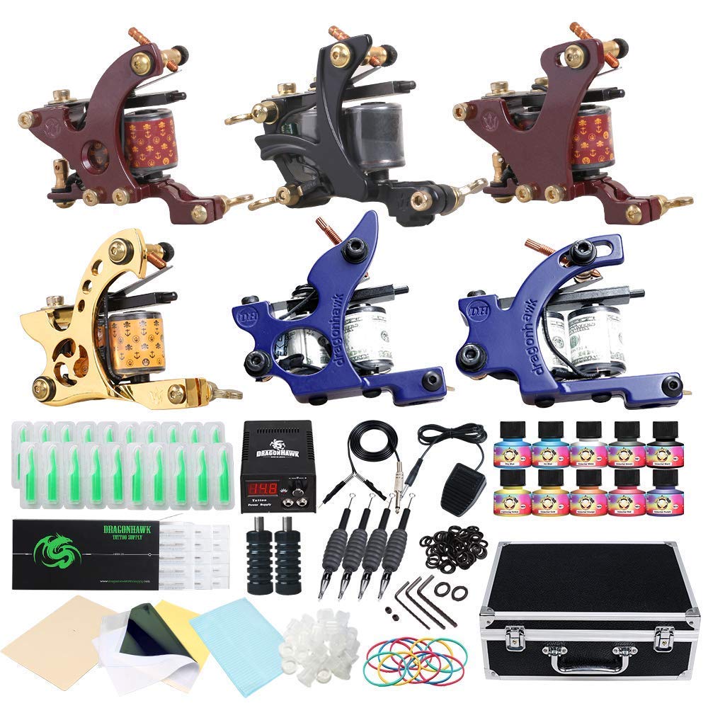 Dragonhawk Complete Tattoo Kit 2pcs Coil Tattoo Machine Tattoo Guns 7 –  MAST TATTOO