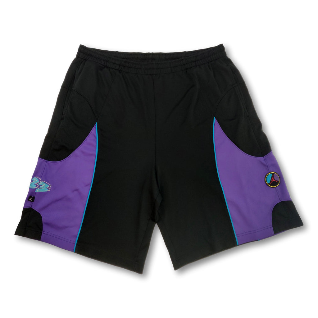 black and purple jordan shorts