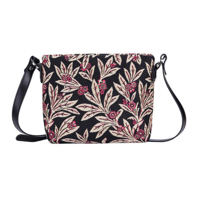 Signare Tapestry Crossbody Purse Small Shoulder Bag for Women with Tulip  Flower White Design (XB02- TULWT)