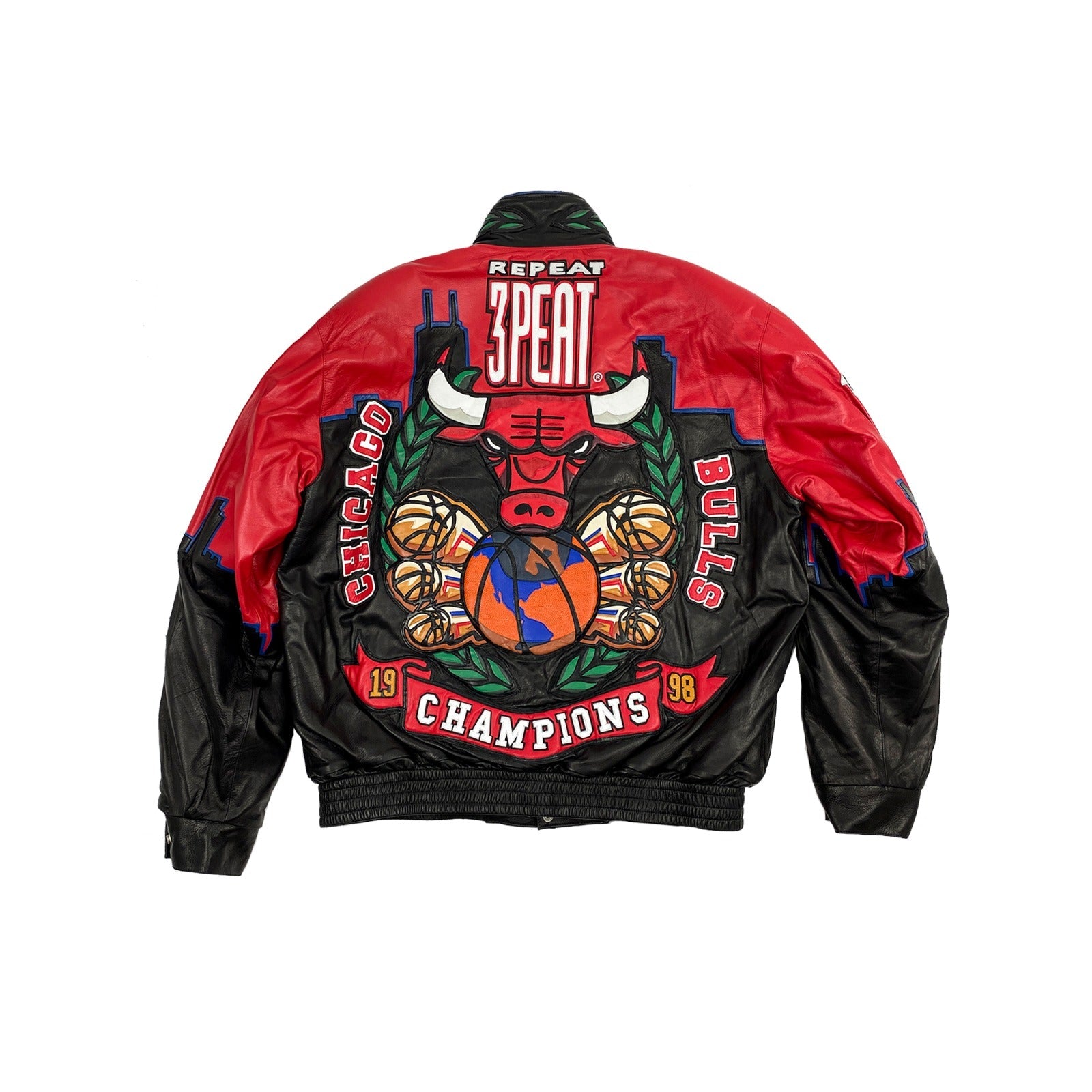 chicago bulls championship leather jacket