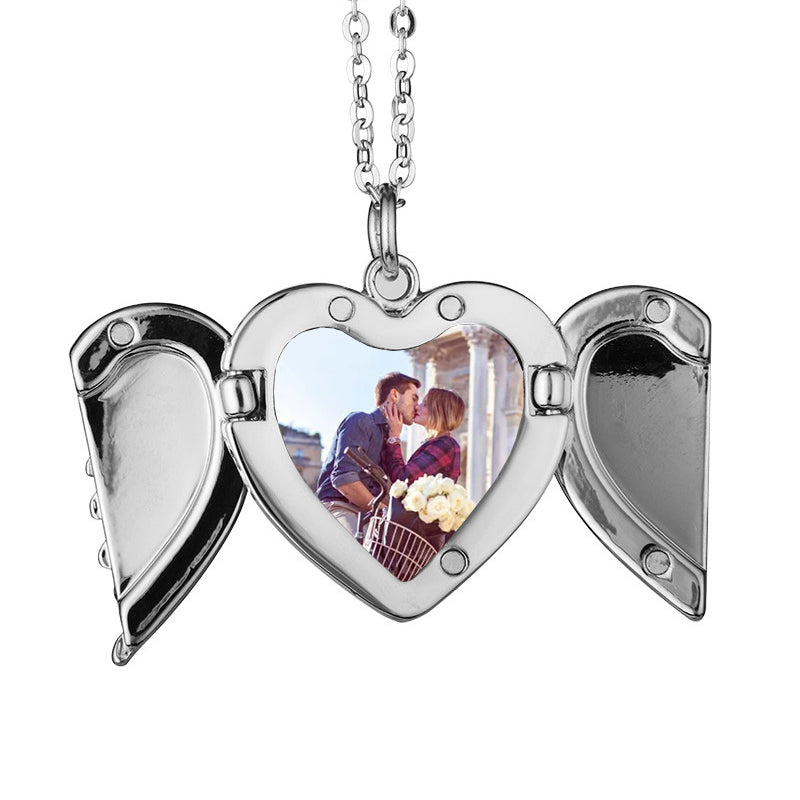 Hot Sublimation Blank Necklace Heart-shaped/Round Hollow Necklace