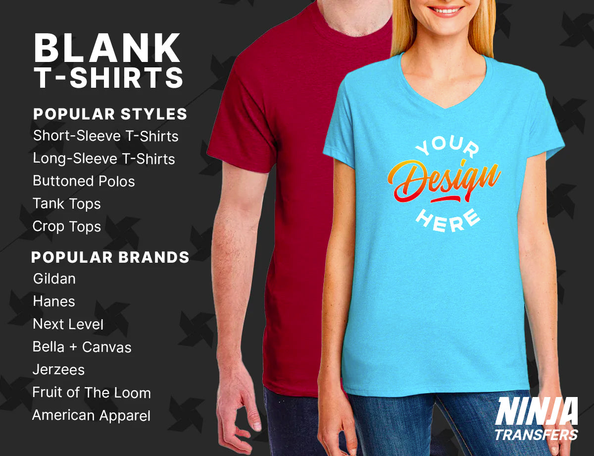 types of blank t-shirts and brands