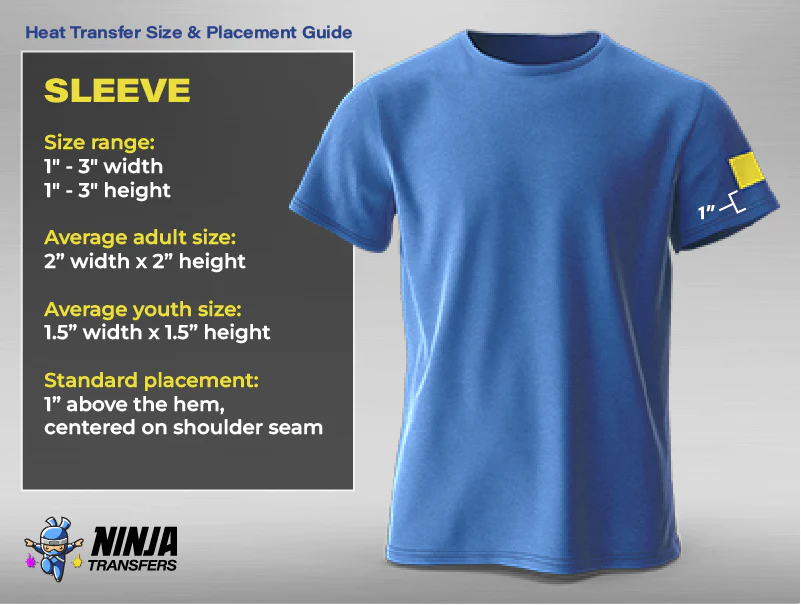 Heat Transfer Size and Placement Guide: Sleeve