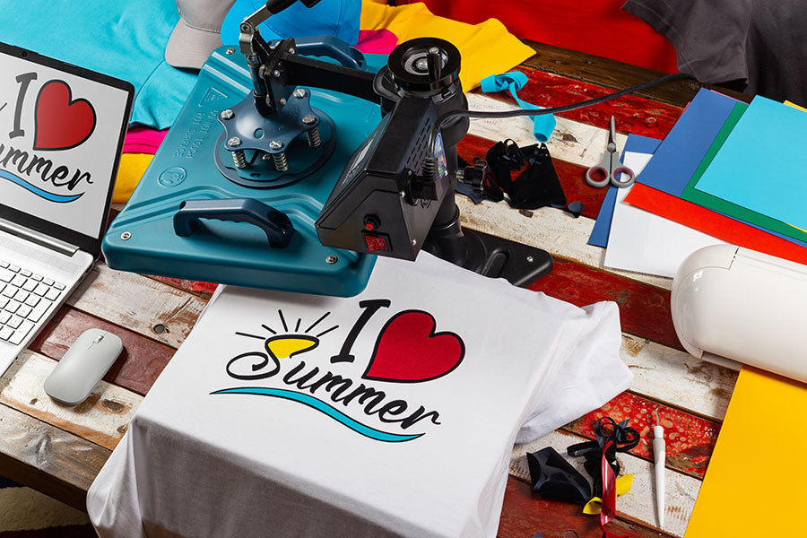 Using heat transfer paper at home with a heat press to print custom tees