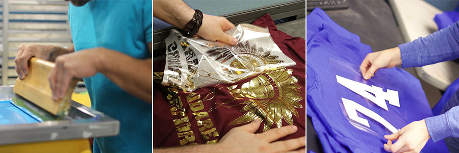 types of shirt printing in action