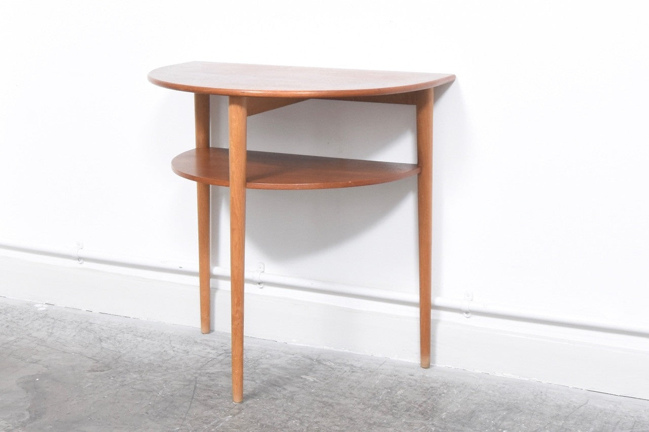 Side Table Combining Teak and Oak
