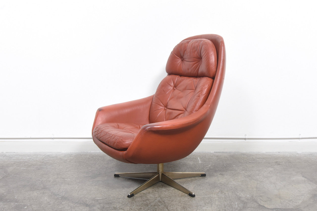 Red Leather Swivel Chair