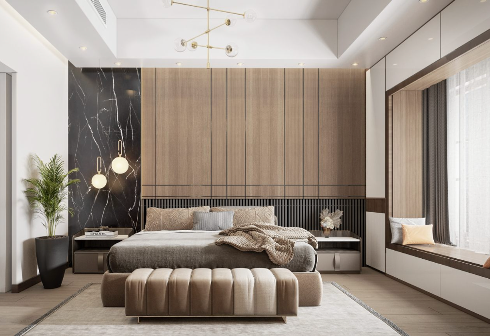Scandinavian Bedroom design, neutral tones