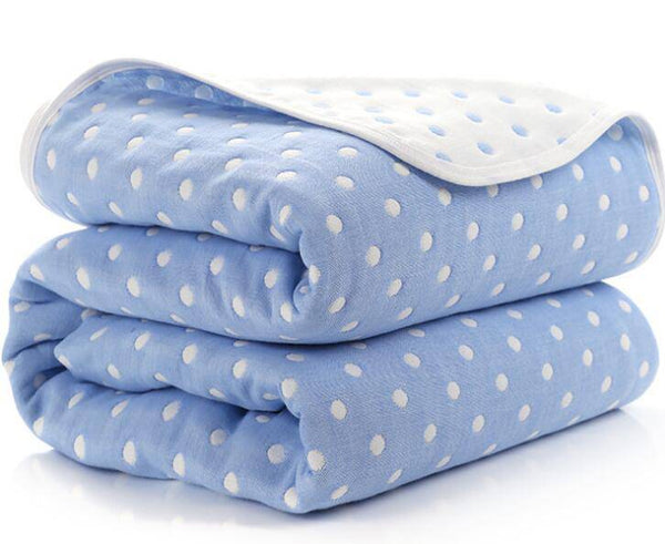 Baby 6 Layers Thick Swaddle Cotton Blanket - Blue, Pink, Turquoise, Grey 6