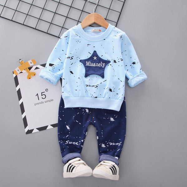 Boys Star Lion Printed Top + Pants Tracksuit 3