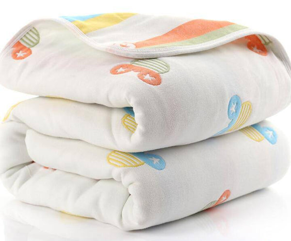 Baby 6 Layers Thick Swaddle Cotton Blanket - Blue, Pink, Turquoise, Grey 5