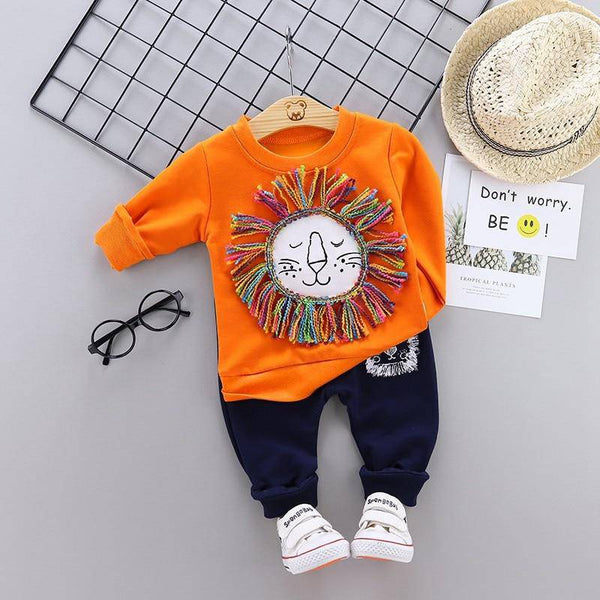 Boys Star Lion Printed Top + Pants Tracksuit 5