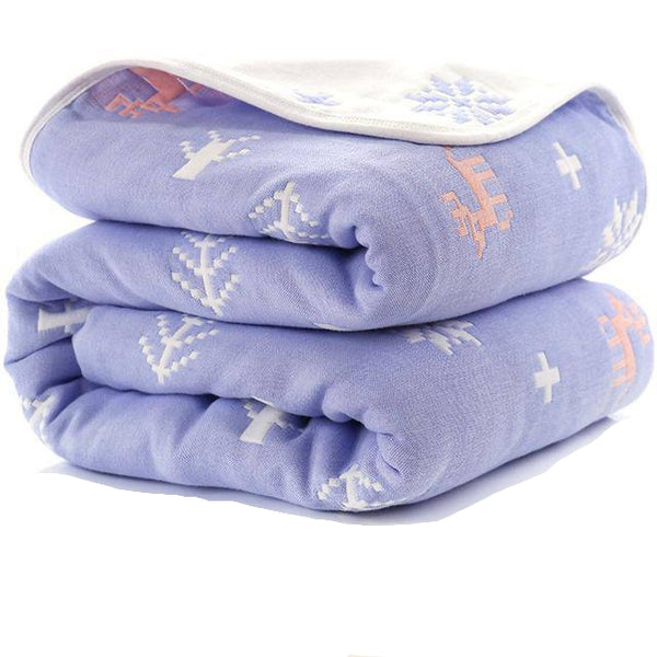 Baby 6 Layers Thick Swaddle Cotton Blanket - Blue, Pink, Turquoise, Grey 2