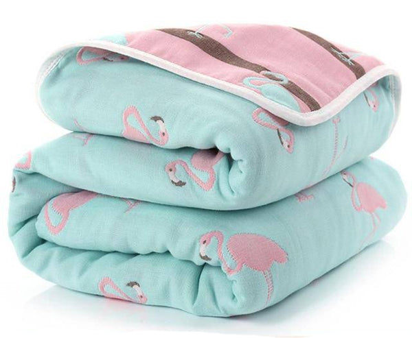 Baby 6 Layers Thick Swaddle Cotton Blanket - Blue, Pink, Turquoise, Grey 1