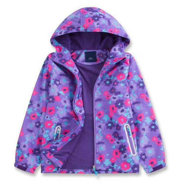 Windbreaker Polar Fleece Windproof Jacket - Purple 0