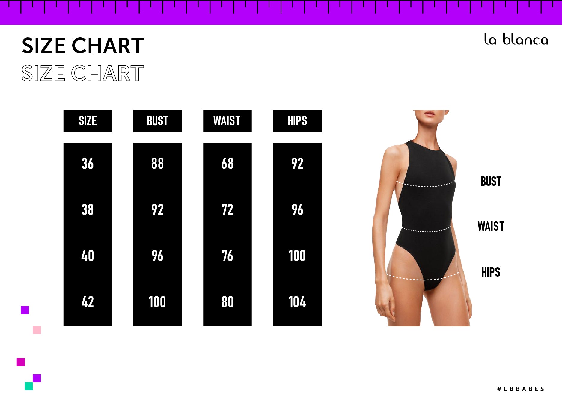 Size Chart 4 la blanca