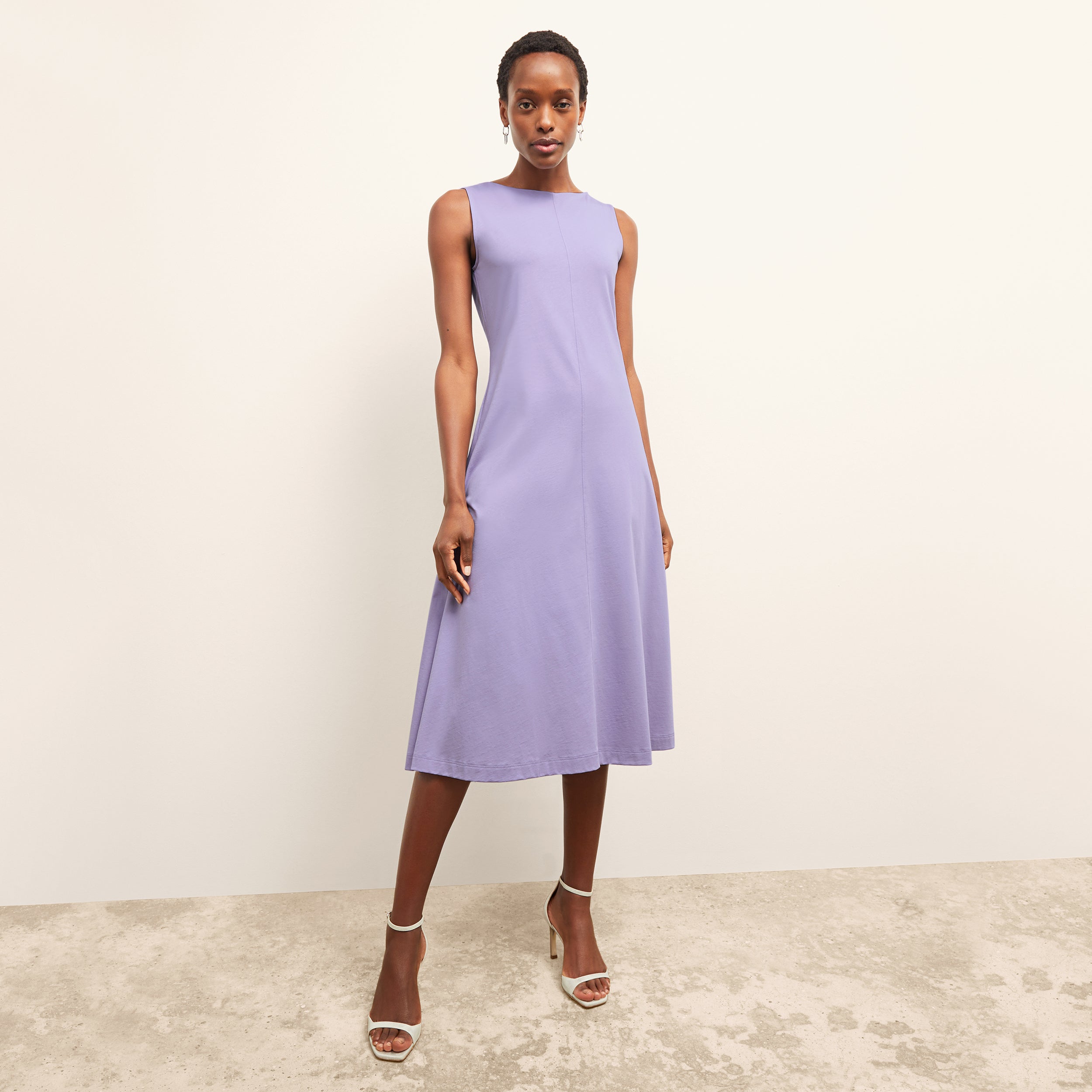 M.m.lafleur The Milano Dress - Organic Jersey Pima Cotton In Purple