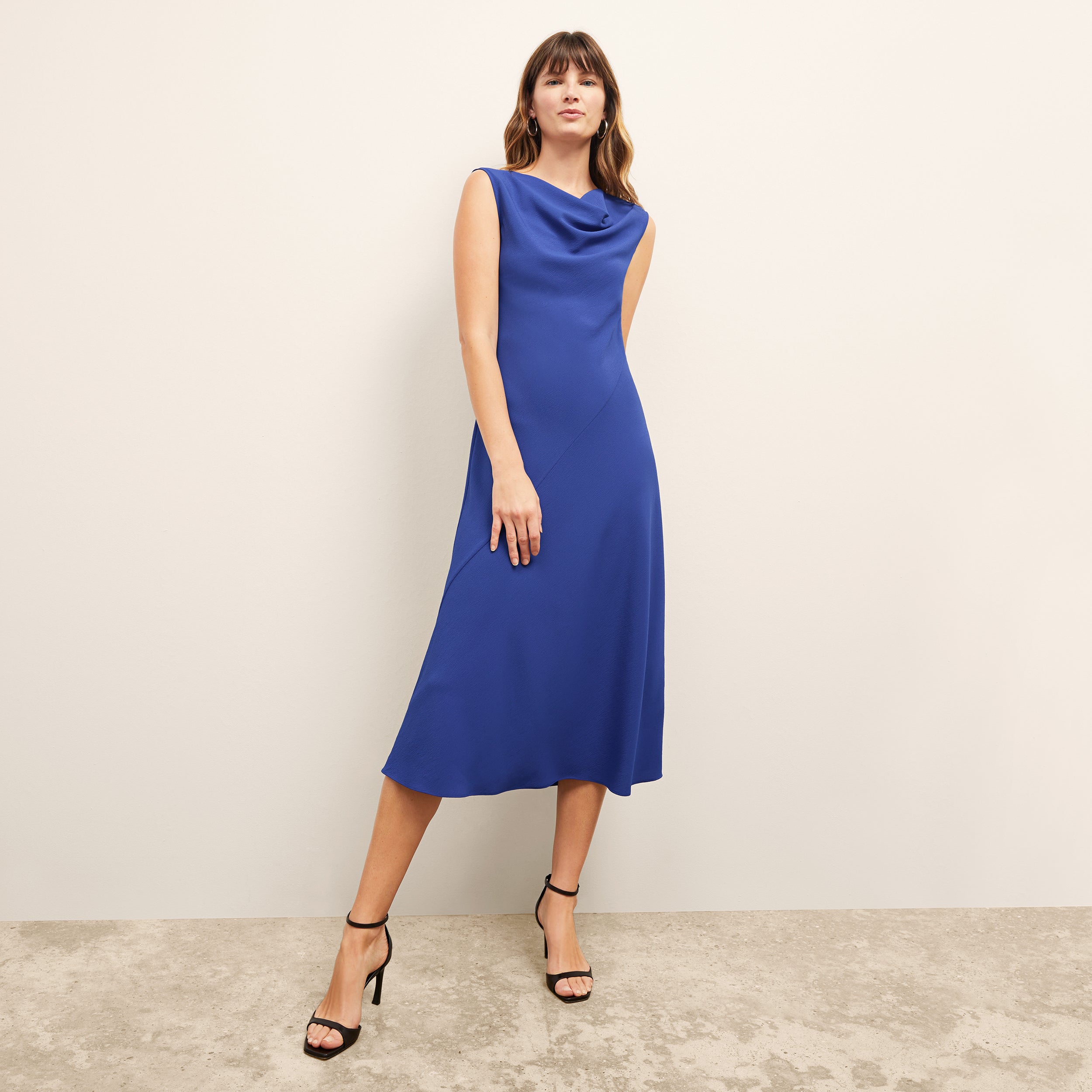 Shop M.m.lafleur The Priya Dress - Eco Heavy Soft Wave In Royal Blue