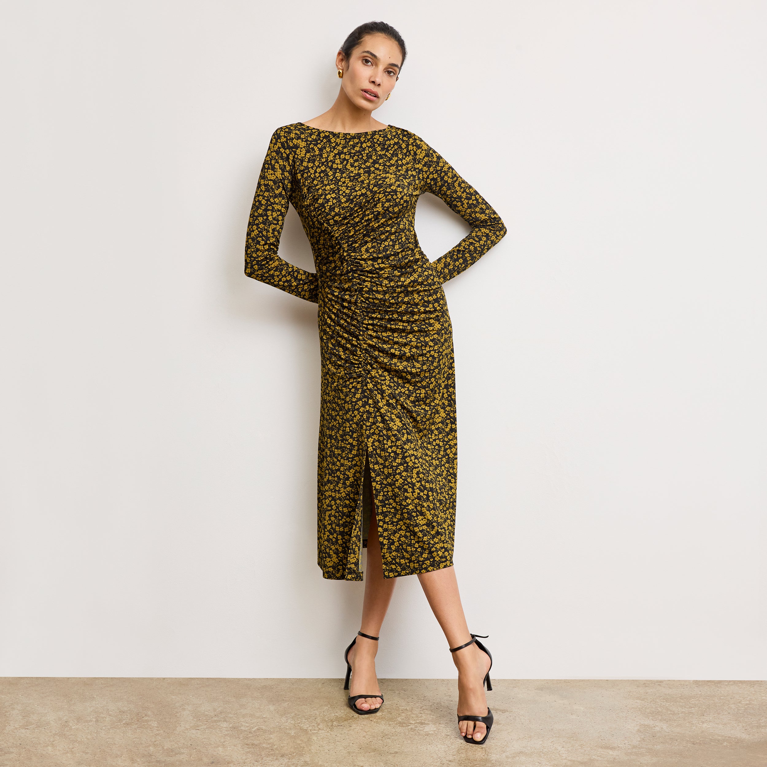 M.m.lafleur M. M.lafleur Rani Slinky Printed Jersey Dress In Bloom Print