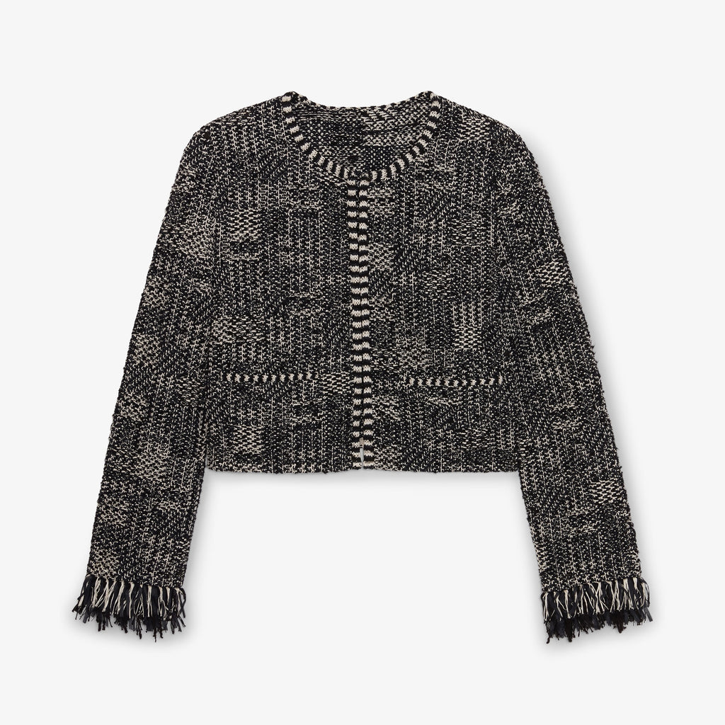 Lilia Jacket - Interweave :: Black / White – M.M.LaFleur