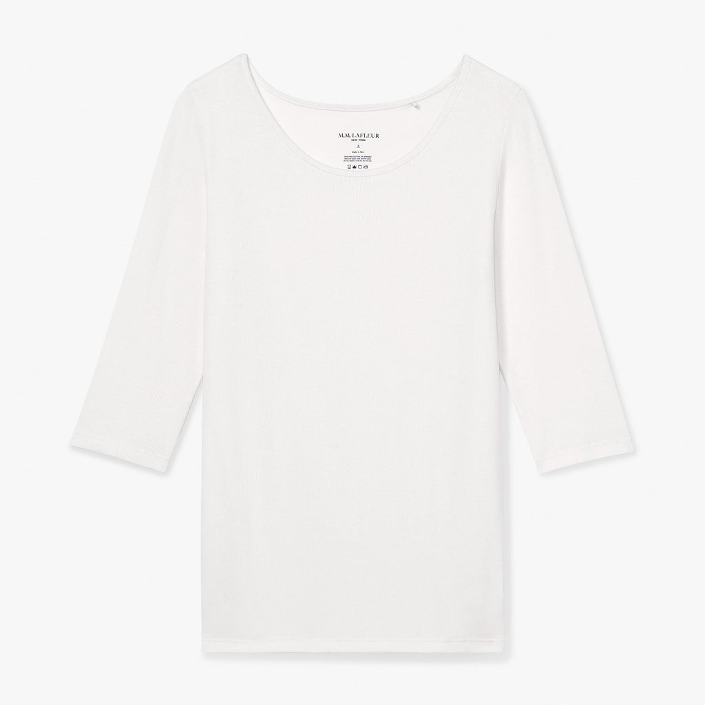 Soyoung T-Shirt - Ribbed Pima Cotton :: Ivory – M.M.LaFleur