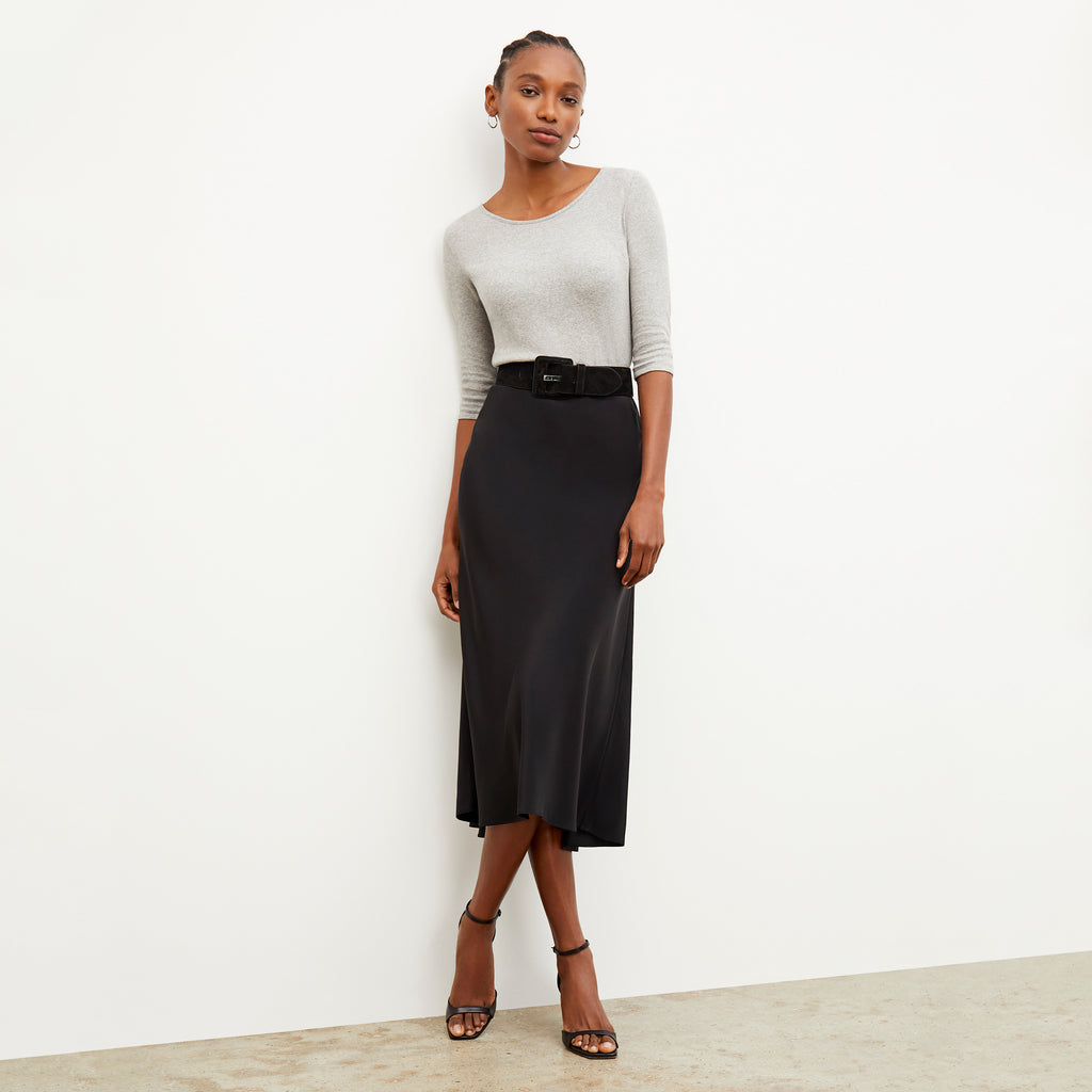 Orchard Skirt - Washable Silk :: Black – M.M.LaFleur