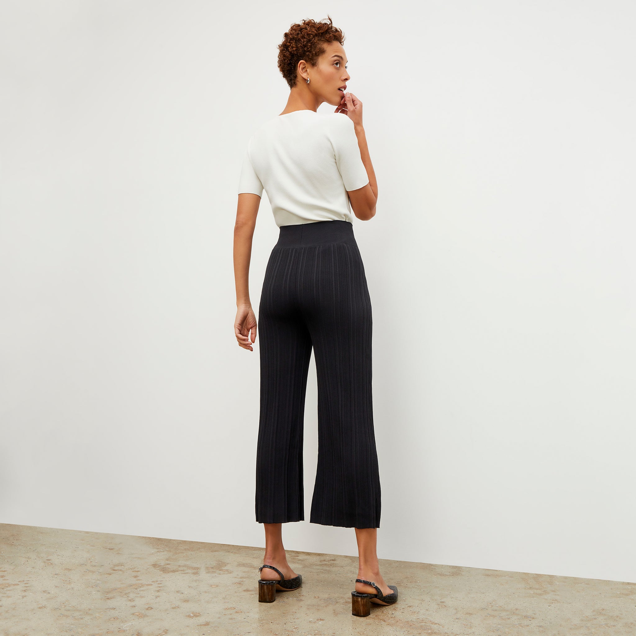 Marijane Pant - Textured Knit :: Black – M.M.LaFleur