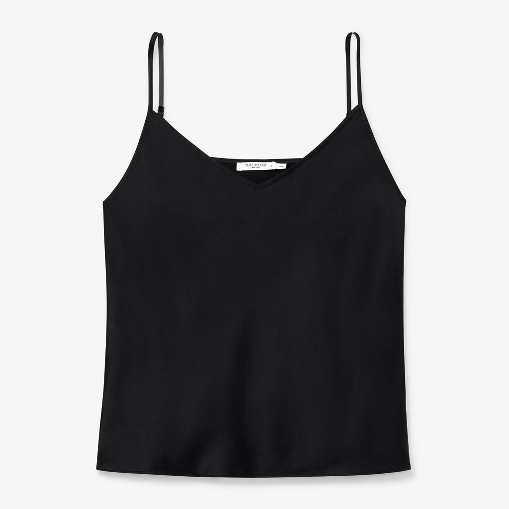 Lisey Cami - Washable Silk :: Black – M.M.LaFleur