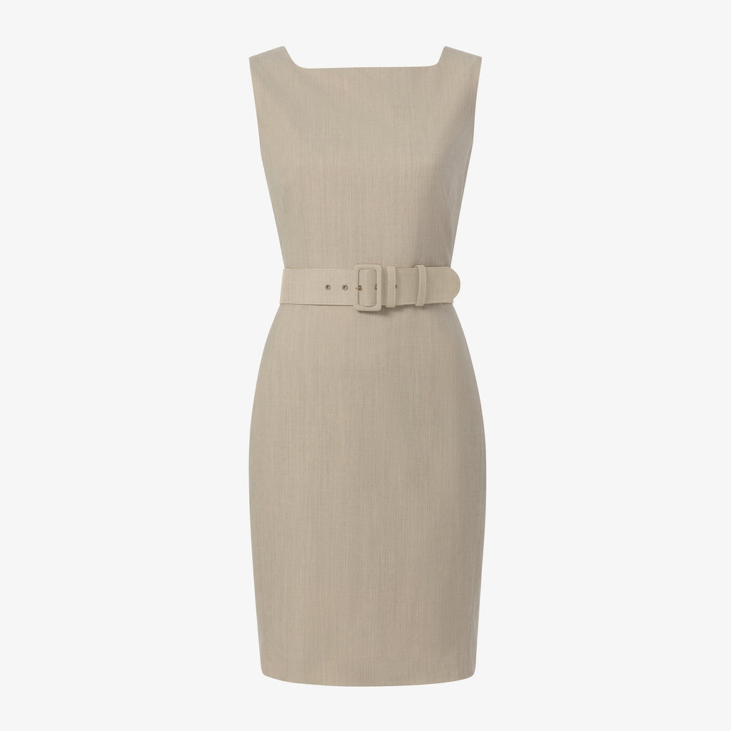 Cynthia Dress - Washable Wool Twill :: Natural Melange – M.M.LaFleur