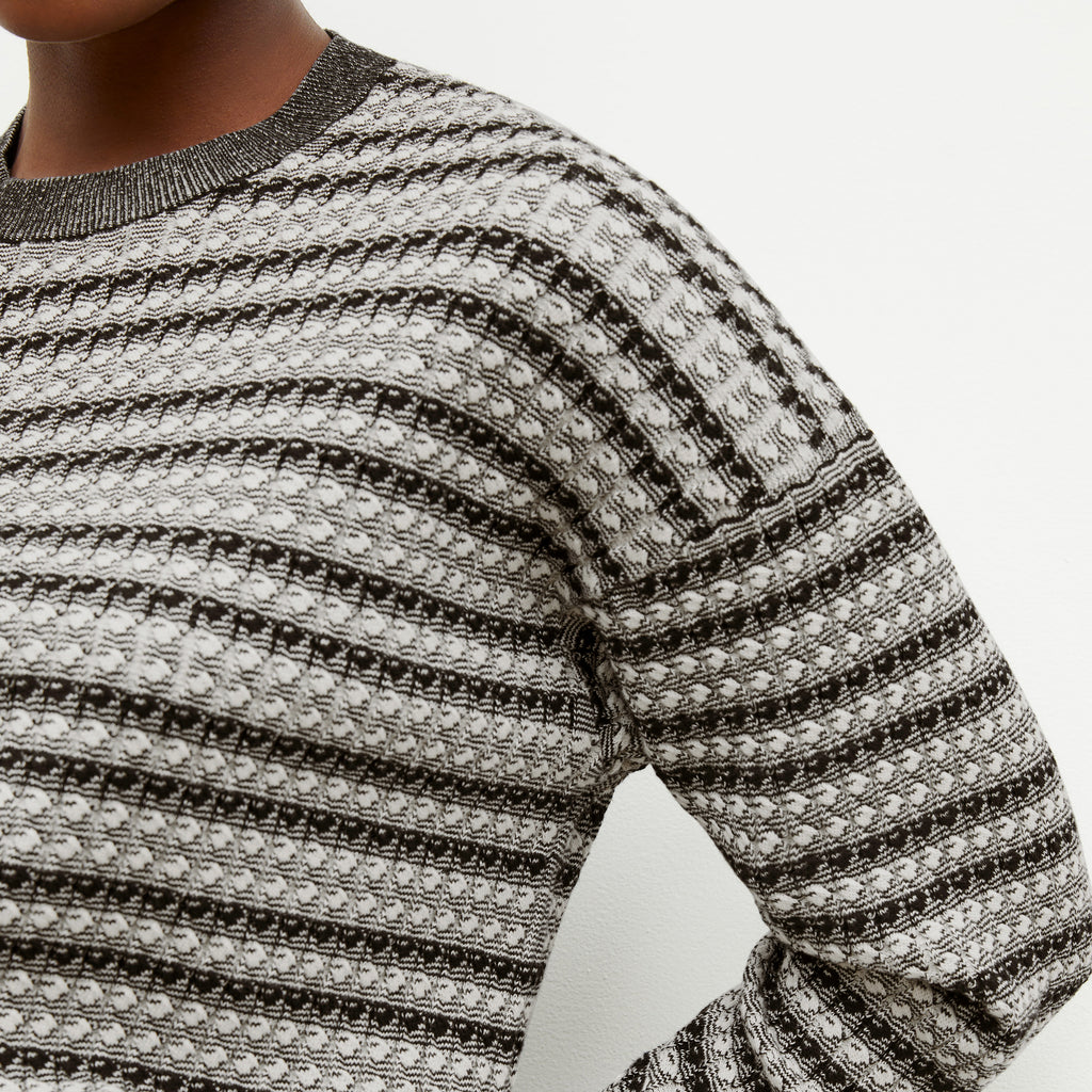 Tyler Sweatshirt - Cable Stripe :: Black / White – M.M.LaFleur