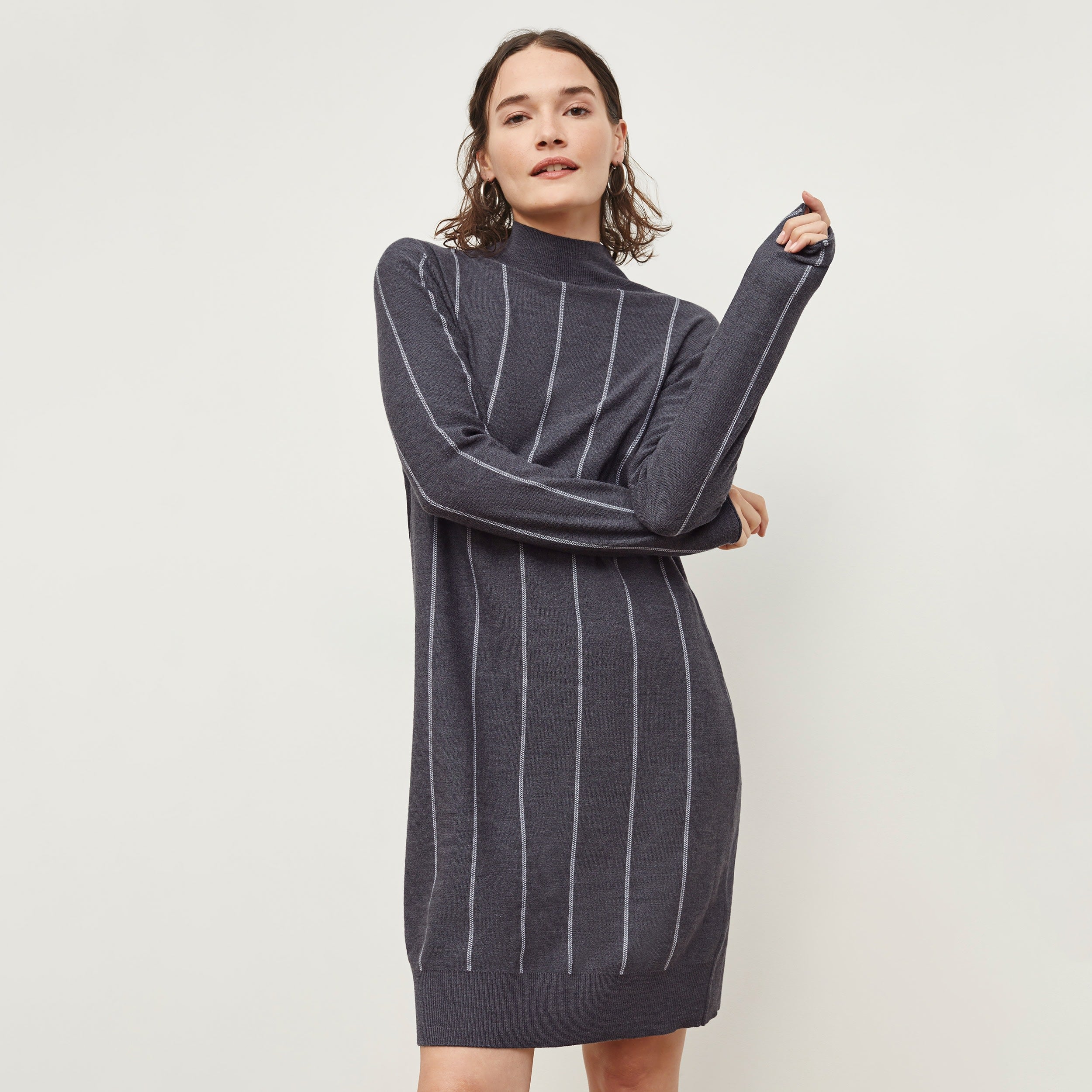 Effy Dress - Braided Stripe :: Charcoal / Ivory – M.M.LaFleur