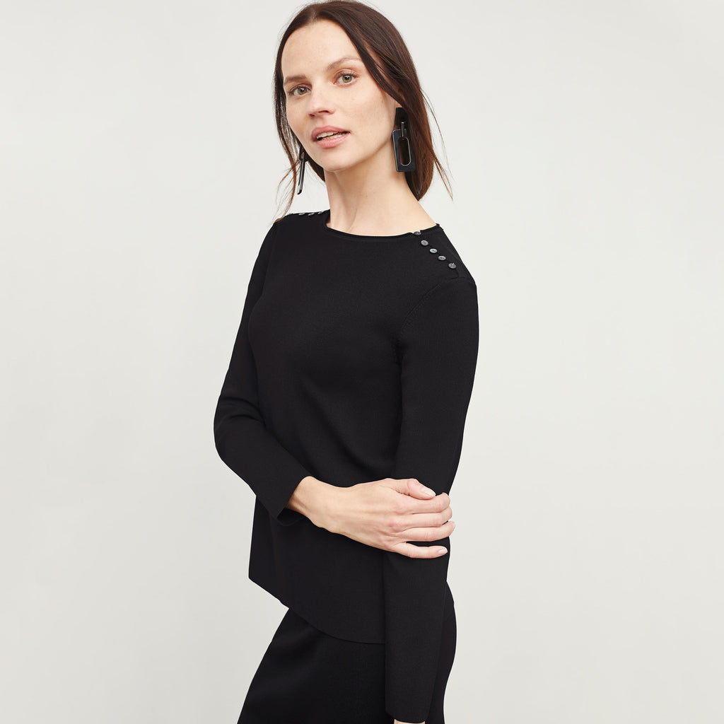 Malin Top - Jardigan Knit :: Black – M.M.LaFleur