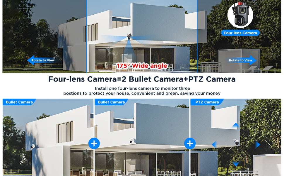 8K WiFi PTZ Security Camera with 64GB SD Card, Auto Tracking, Color Night Vision and Instant Alert