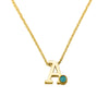 14 KT geelgouden initiaal/letter ashanger  inclusief collier/ketting. Aqua