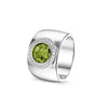 Gladde ring 8 mm uit onze serie gedenksieraden, waar aan de bovenzijde zichtbaar as of haar verwerkt wordt in een rondje, rondom gezet met zirkonia's of diamanten naar keuze. green