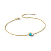 Exclusieve 14 KT geelgouden anker armband met geboortesteen in chatonzetting. 