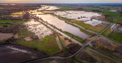 The Yorkshire Ings in flood from above by David Hopley