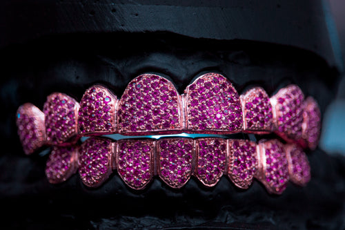 pink diamond grillz