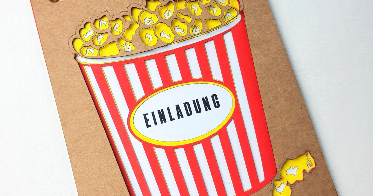 Kino Popcorn Einladung