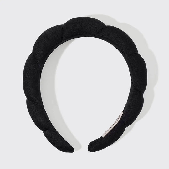 The Recycled Fabric Puffy Headband - Black Image 1