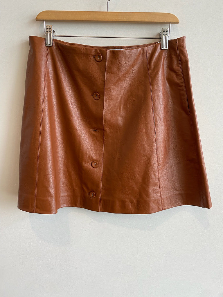 The Theodora Faux Leather Skirt by FRNCH – THE SKINNY