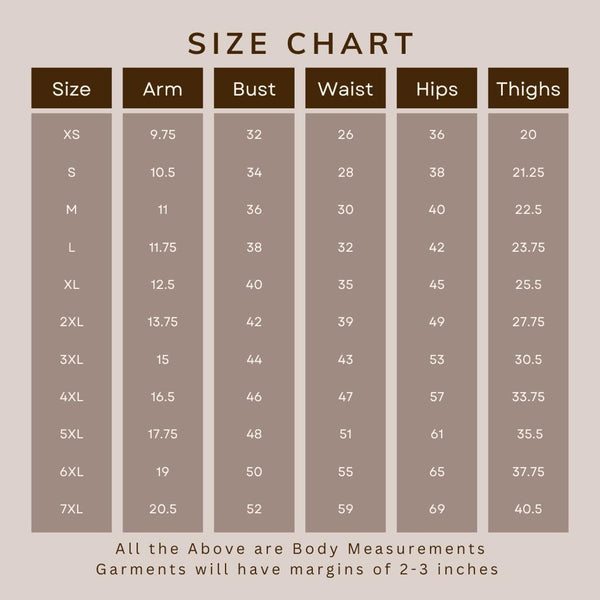 Anvi Size Chart