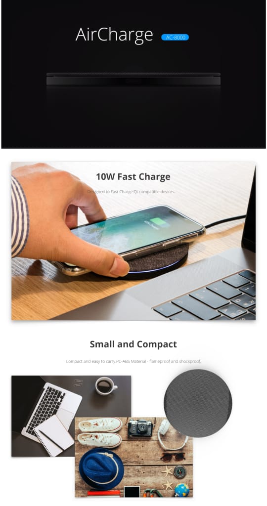 Photofast AirCharge Qi Compatible 10W Fast Charge 