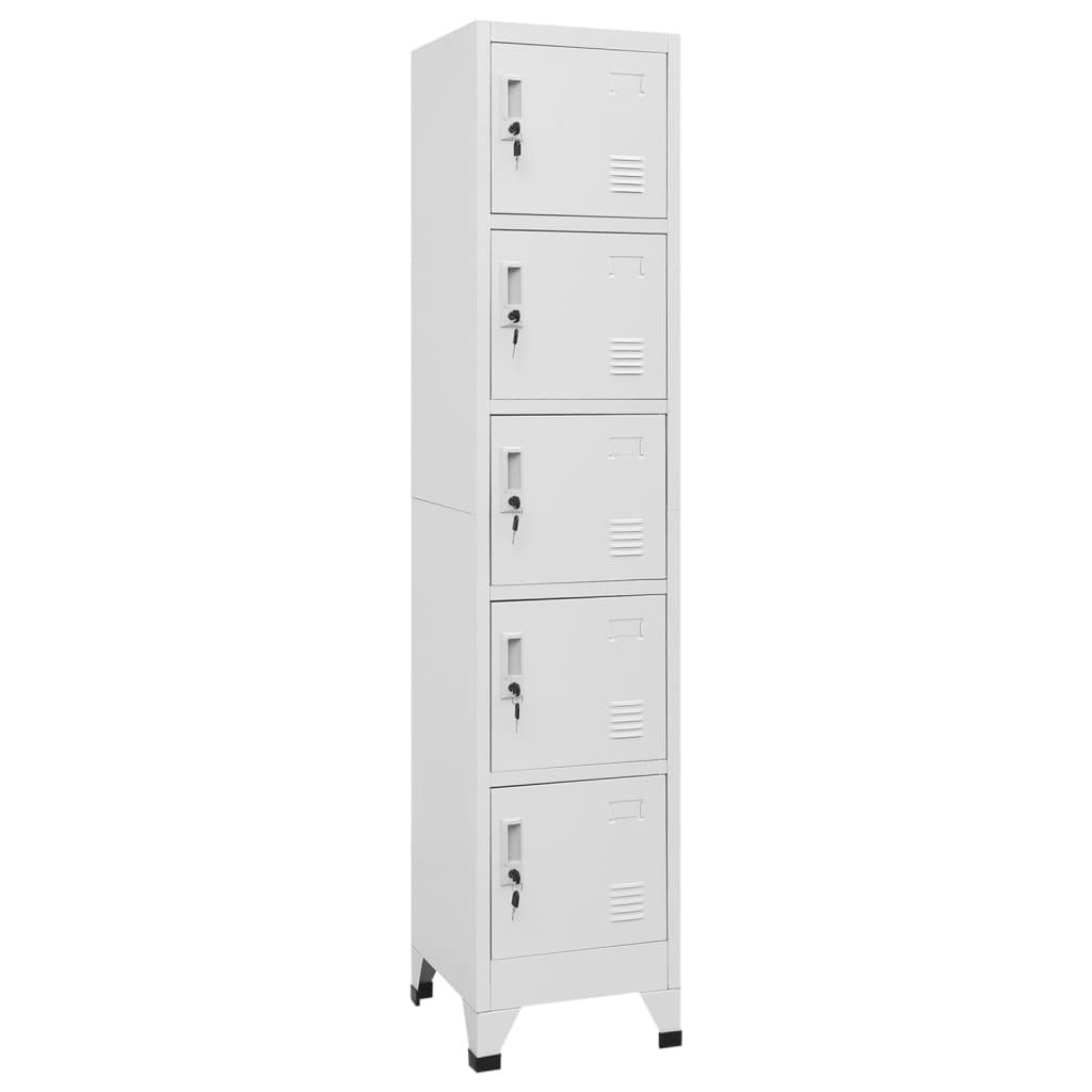 Locker Cabinet Light Gray 15"x15.7"x70.9" Steel