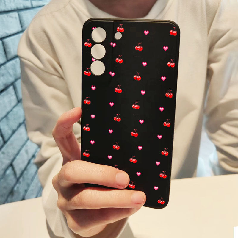 Red Cute Cherry Pattern Samsung Case