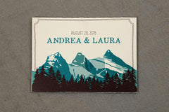 Three Sisters Mountains Trifold Wedding Invitation // A6 Rustic Mountain Trifold Wedding Invite