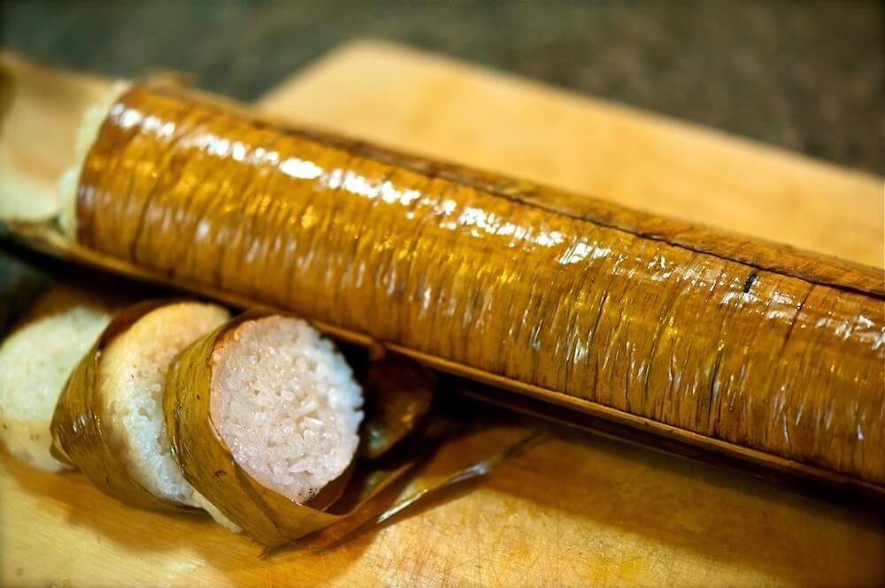 Lemang, glutinous rice cooked in coconut milk. Photo by zol m.