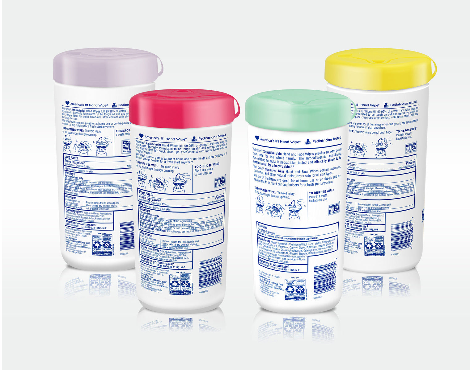 Wet Ones Hand Wipes Canister Essentials Kit, 4-Pack