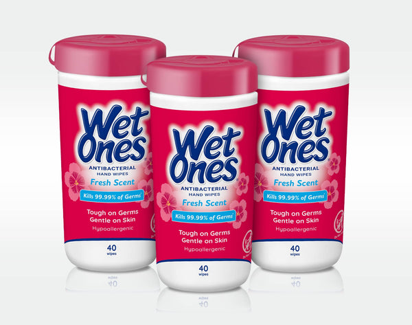 Wet Ones Anti-Bacterial Hand Wipes, 20 Wipes (Pack of 10)